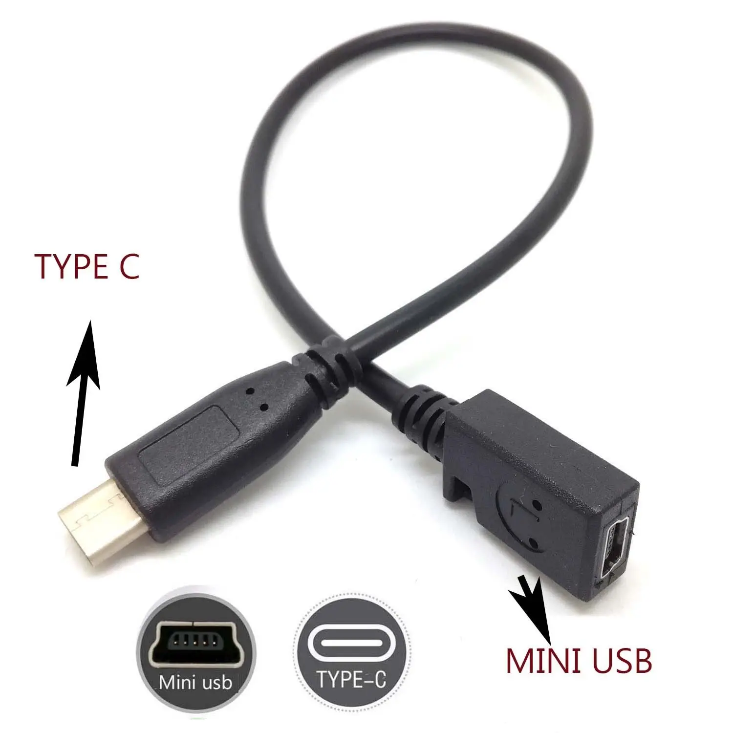 Дата-кабель USB Type-C (штекер)Mini USB 5 конт. (разъем), USB 3.1, для зарядки и синхронизации данных (art.: 7a97fb170) - 7a97fb170