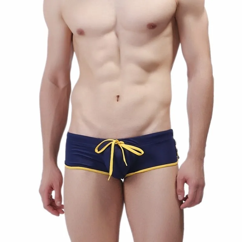 deep blue Sexy Swimwear Swimming Trunk Mens Swim Briefs Bulge Push Up Gay Men Swimsuit Bikini Bathing Suit Beach Sea Male Surf Bath Short - Цвет: deep blue