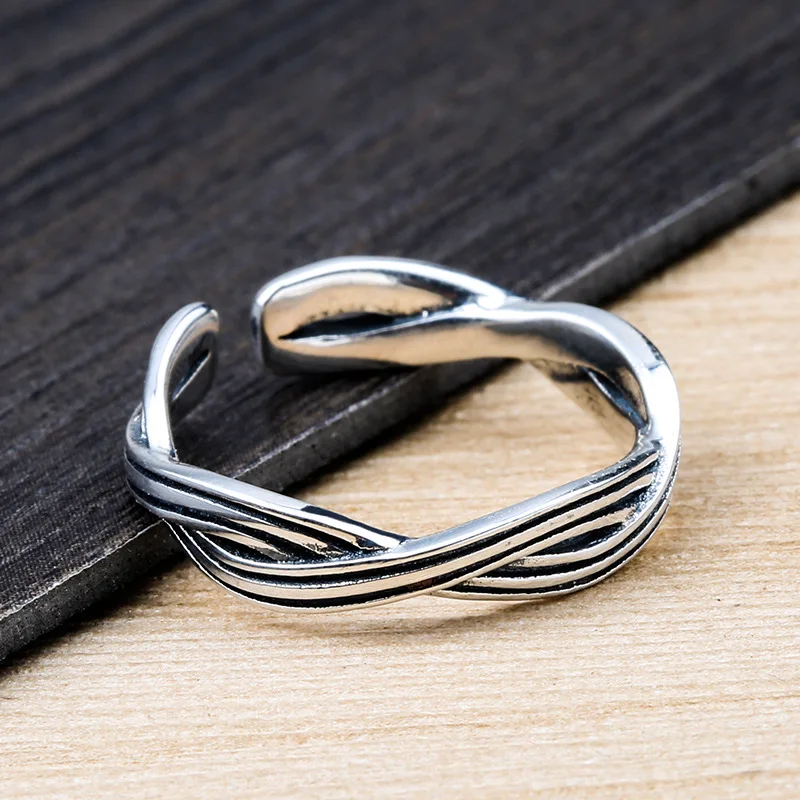 M & W Бесконечность Forever Love кубический Юбилей Promise Ring Pure 925 пробы Серебряные