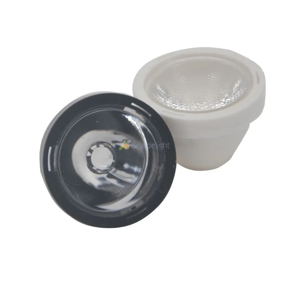 

10pcs 20mm LED Lens 15 30 45 60 Degree Black White Holder For Cree XPE XPG XTE Or 3535 High Power LED Light