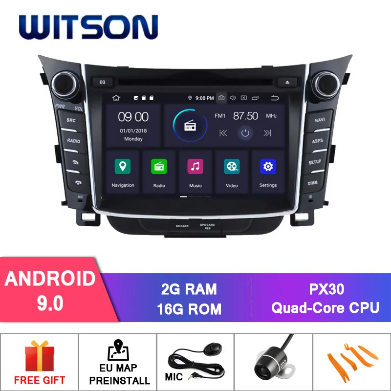 WITSON Android 9,0 Восьмиядерный PX5 автомобильный dvd-плеер для HYUNDAI i30 2011-2013 ips экран 4 Гб ram 64 Гб rom Автомобильный gps навигатор - Цвет: PX30 16GB ROM