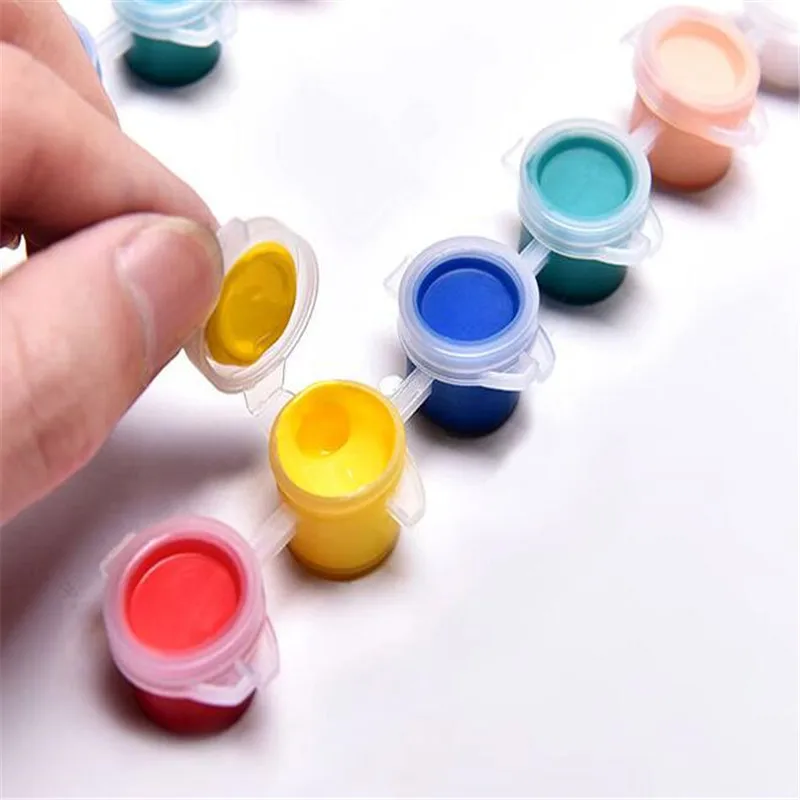 6 цветов/набор акриловых красок с 1 щеткой DIY граффити пигментный набор для
