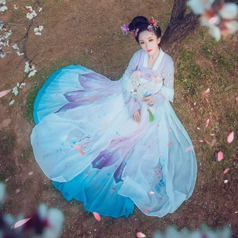 Новое поступление Hanfu танцевальный костюм для сцены одежда певцов Восточный