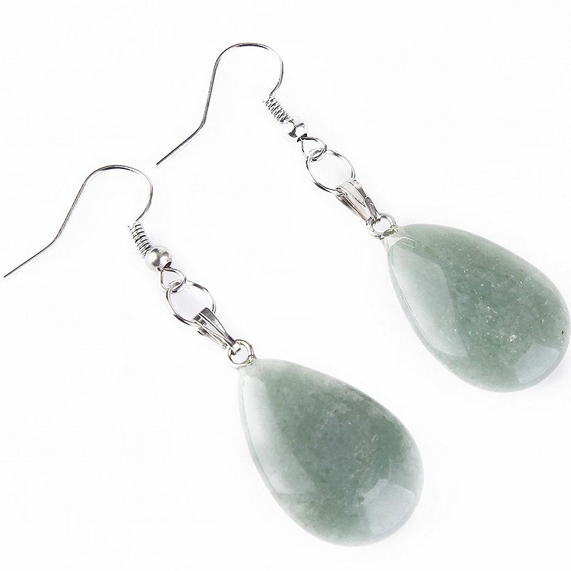 Новинка 2018 Винтажные серьги из натурального камня для женщин желтые зеленые