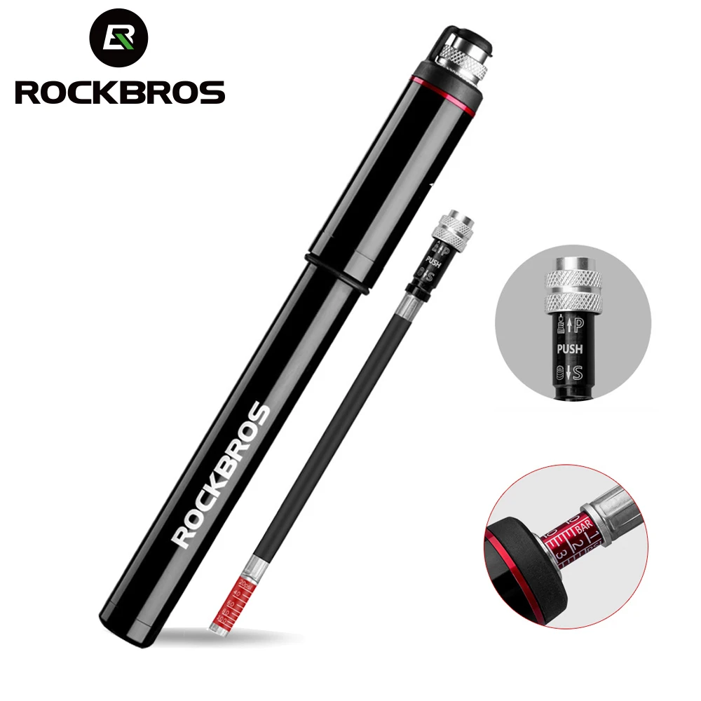 Насос воздушный велосипедный ROCKBROS портативный с манометром 150 PSI | Спорт и