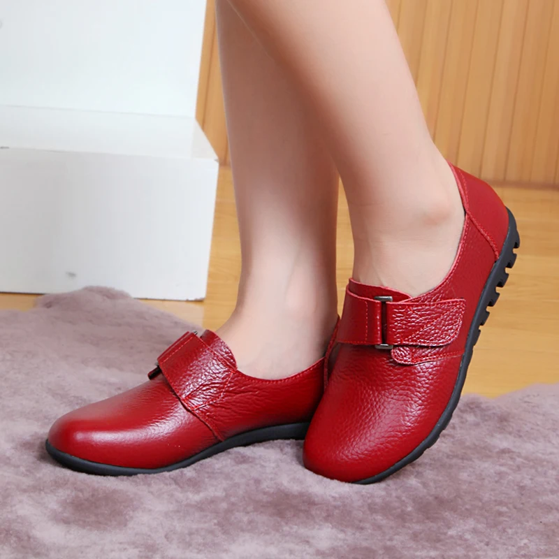 MUYANG 2018 Mother Old Female Women Flats New Genuine Leather Handmade Flat Shoes Woman Casual Comfortable | Обувь