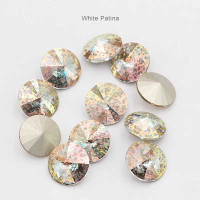 White patina Цвет стеклянный кристалл в форме слезы патина Стразы высокое качество Pointback Необычные каменные капли Кристалл Стразы для одежды - Цвет: White patina