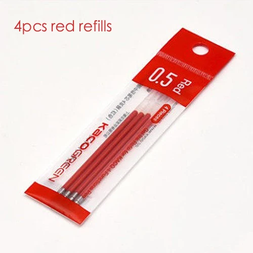 redrefills Новинка Xiaomi KACO EASY 4 в 1 многофункциональные ручки 4 цвета 0,5 мм черный синий красный зеленый стержень сменный гелевый ручка для офиса студента - Цвет: redrefills