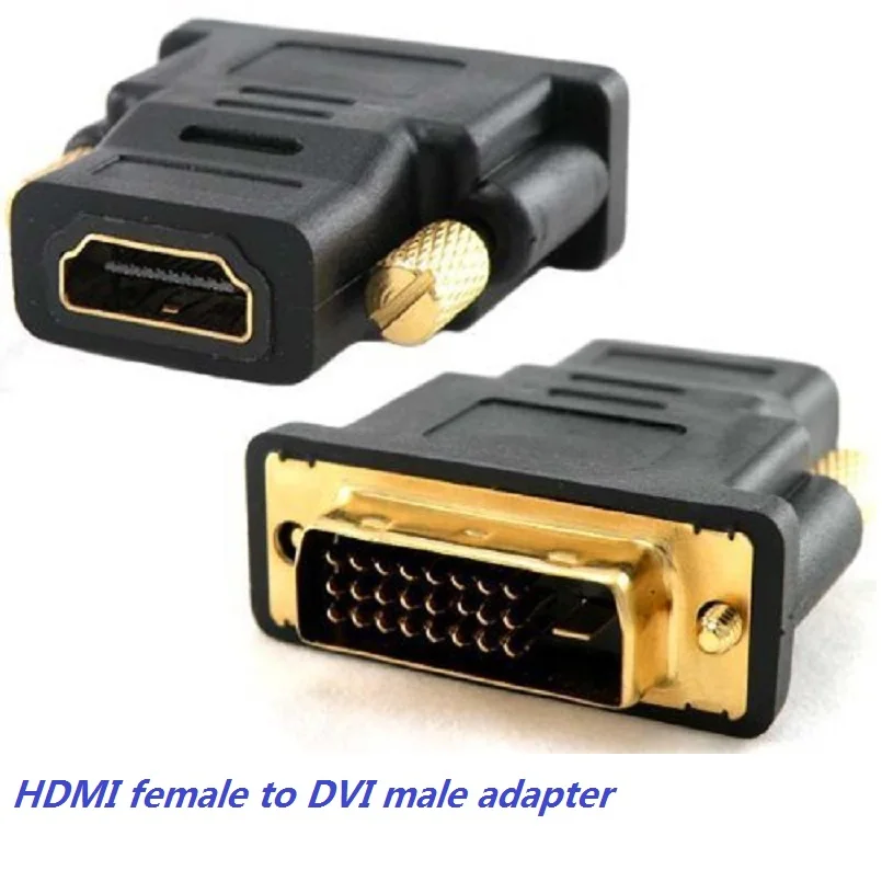 Оптовая продажа 100 шт./лот DVI -D 24 + 1 PIN к HDTV FEMALE 19PIN адаптер с позолоченной пластиной