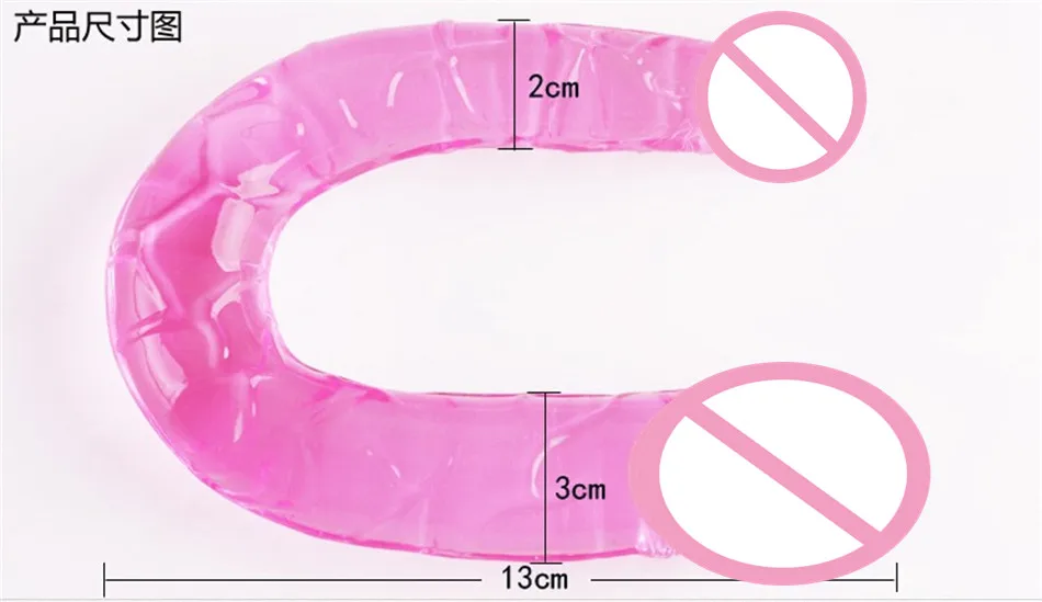 Двойной фаллоимитатор гибкий мягкий желеобразный вагинальный и анальный секс