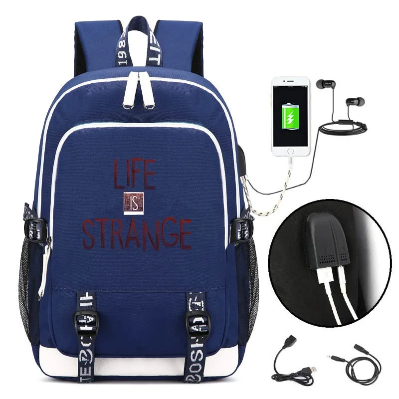 PS Game Life Is Strange USB рюкзак школьный рюкзак косплей мультфильм черный ноутбук дорожные сумки на плечо - Цвет: Оранжевый