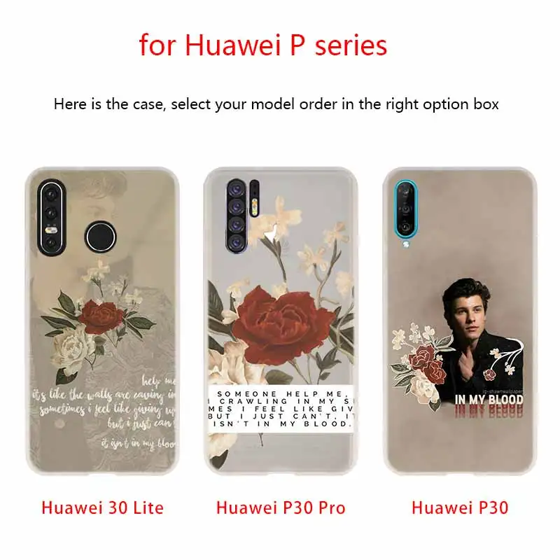 NAYIDA cute wallpaper shawn mendes New Case Silicone Soft TPU Cover For Huawei P50 P30 P40 P20 Pro P10 Lite P Smart Z 2019 2020 | Мобильные