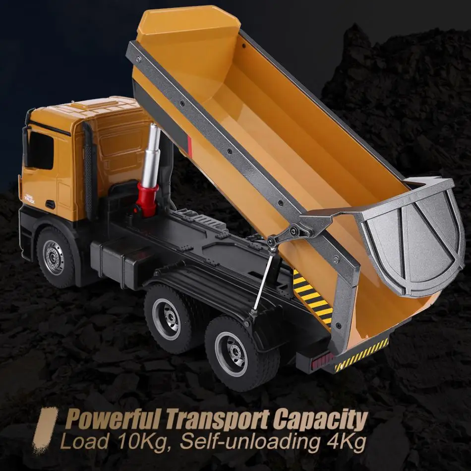 Горячая Распродажа HUINA 1573 1/14 Масштаб 2,4 GHz RC демпинг грузовик с дистанционным управлением инженерные игрушки для детей подарок для мальчиков