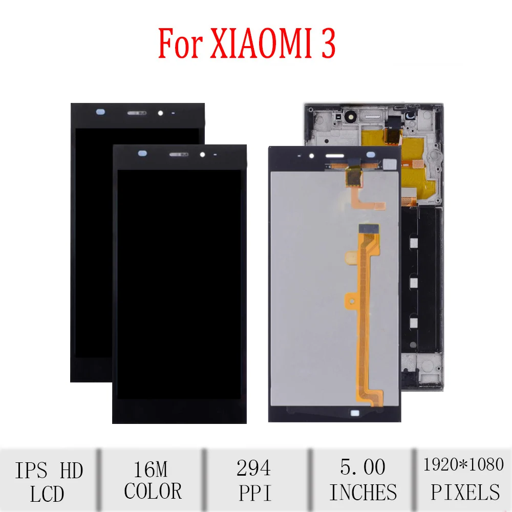 5 0 &quotоригинал для Xiaomi Mi 3 ЖК дисплей сенсорный экран с рамкой дигитайзер TDS CDMA WCDMA