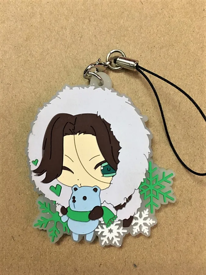1 шт. аниме брелок для ключей Yui Ayato Kanato Laito Ruki Yuma Shin Sakamaki Reiji Subaru резиновый ремешок