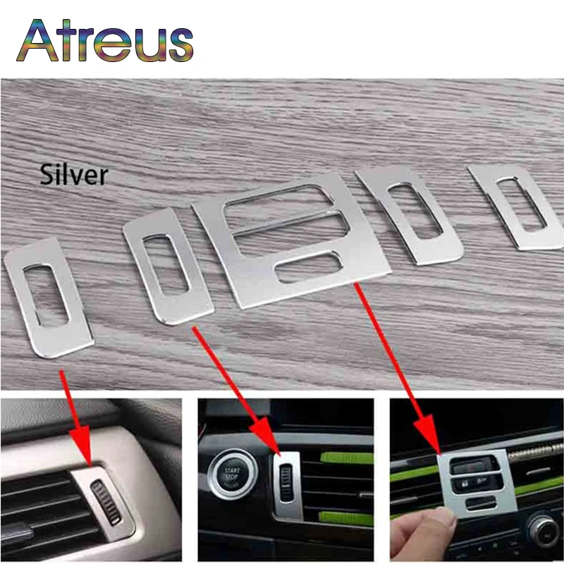 

1set Aluminum Alloy Car Interior Stickers For BMW 3 Series BMW E90 E92 E93 Air Conditioner Outlet Trim Frame Covers Accessories