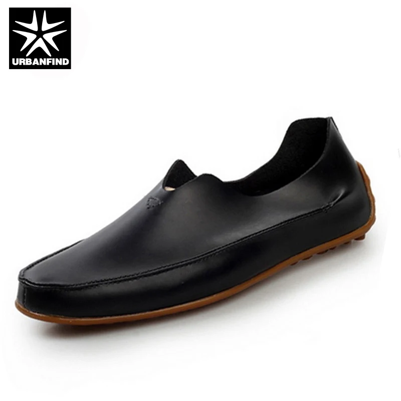 URBANFIND/мужские модные лоферы из PU искусственной кожи, повседневная обувь Большие европейские размеры 39-47, Мужская обувь для вождения без шнуровки на плоской подошве черный, синий, бежевый цвета
