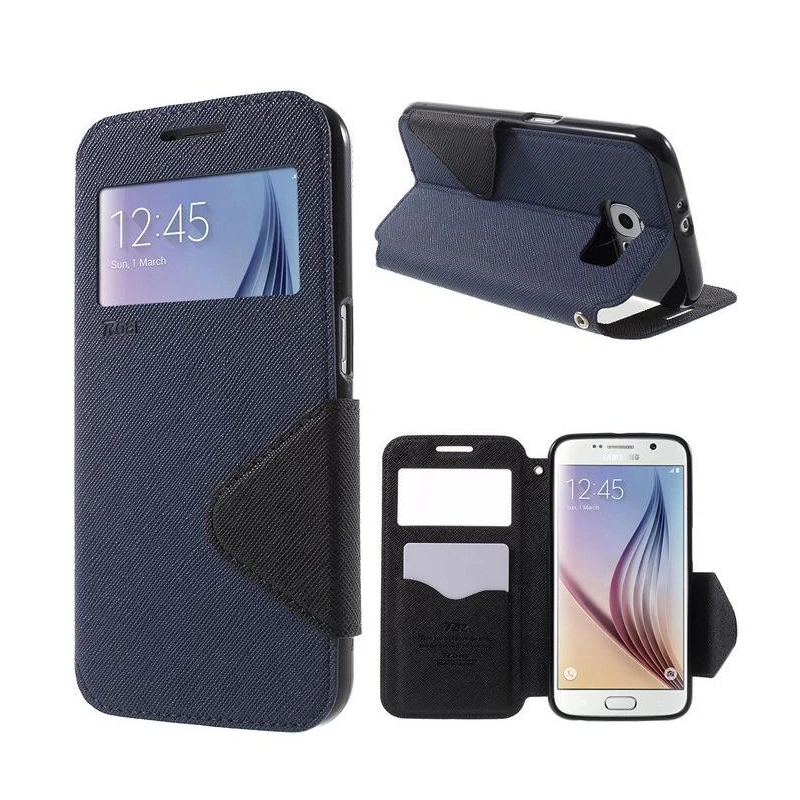 Рев Корея открытое окно Дисплей Чехлы для Samsung Galaxy S5 S6 Edge Plus S7 S7edge S8 s8plus кожаный