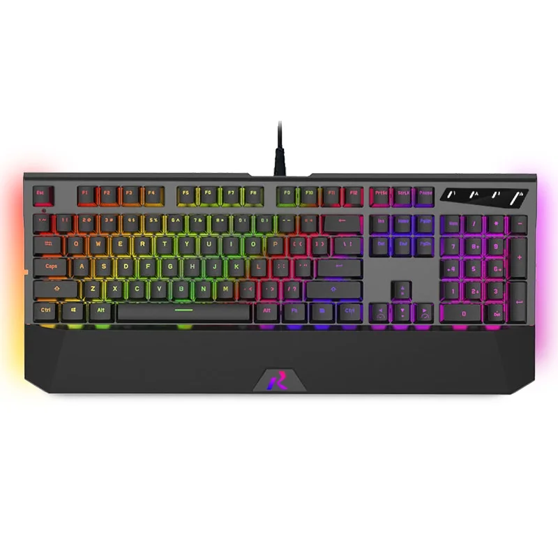 RK956 RGB/смешанный светильник с подсветкой эргономичная USB Проводная игровая клавиатура настольная клавиатура для ноутбука с боковыми огнями макро Программирование