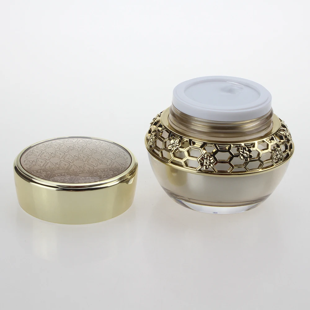 ZA228 30g Роскошные пластиковые банки контейнер для крема лица 1oz золотого крем