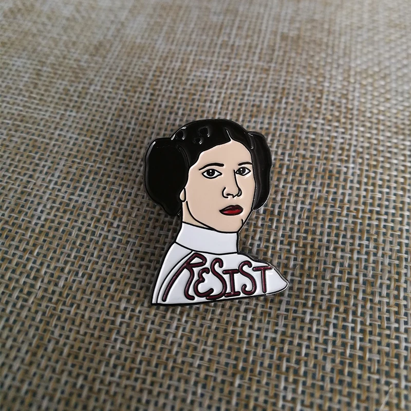 Rebel Princess Leia сопротивляться булавке Женская Феминистская значок противная Женская Брошь