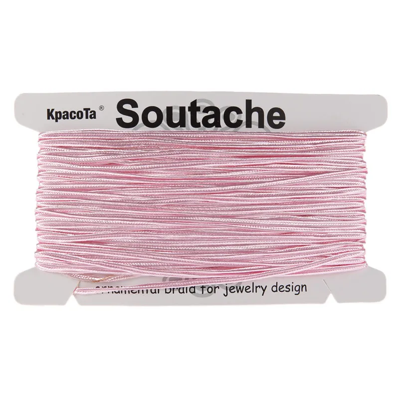 light pink KPacTa несколько цветов 34 ярда(31 м) 3 мм ширина китайский узел Soutach цвета нейлоновый шнур DIY ювелирные изделия ручной работы плетеный материал - Цвет: light pink