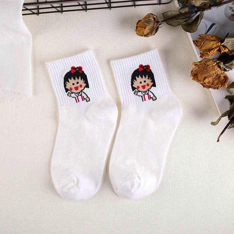 12 Женские носки с героями мультфильмов, хлопковые носки Harajuku, женские милые носки унисекс для скейтбординга, хипстерские модные носки с животным принтом - Цвет: 12