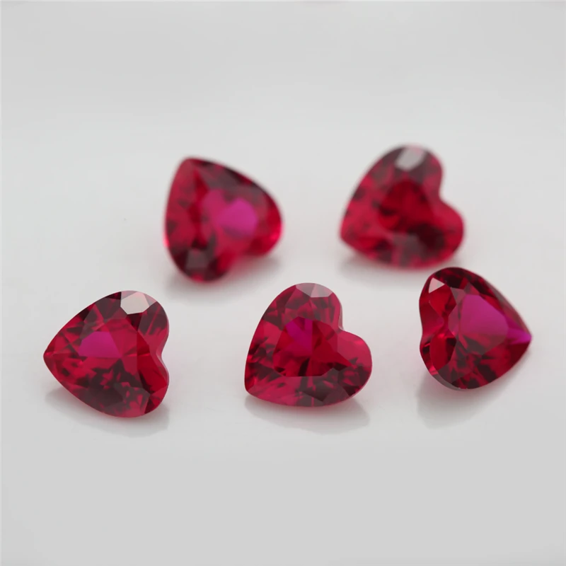 

Size 3x3mm~10x10mm 8# Red Stone Heart Shape Blue Synthetic Corundum Gems Stone For jewelry