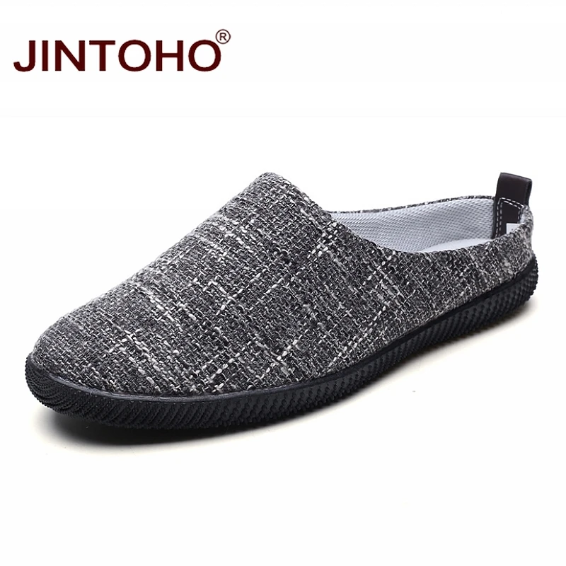JINTOHO Мужская дышащая обувь повседневные мужские слиперы брендовая мужская