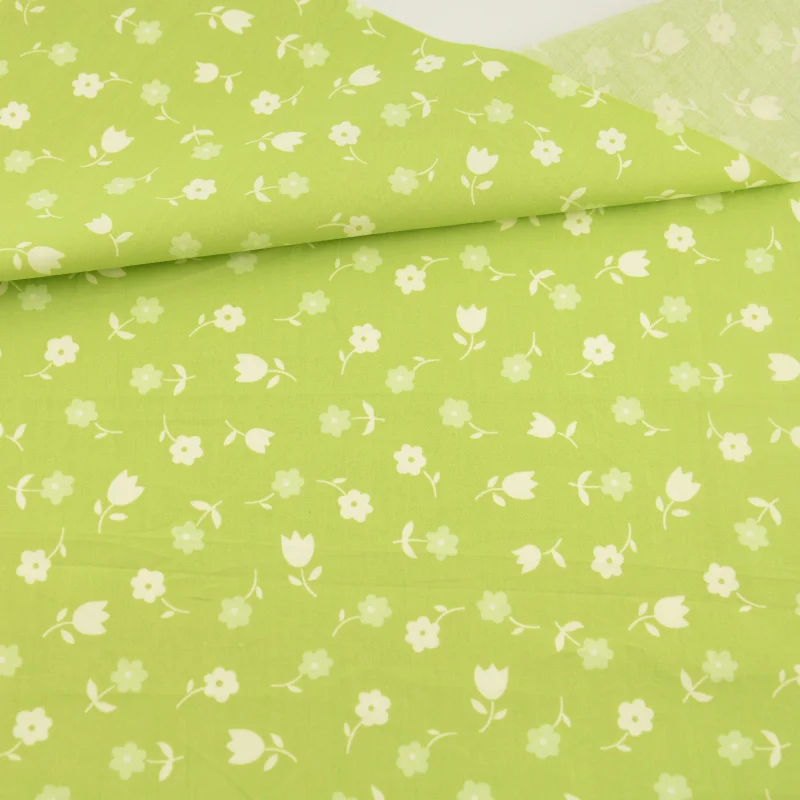 Green Cotton Fabric Quilting Sewing Cloth Craft Bedding Decoration Teramila Tissue Home Textile Lovely Flowers Baby Cloth|sewing cloth|fabric