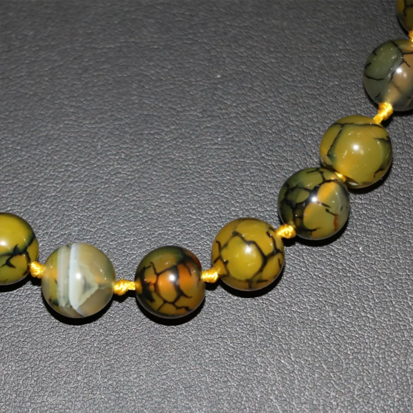 Бесплатная доставка Желтый натурального камня Дракон вен сердолик агат 10 мм