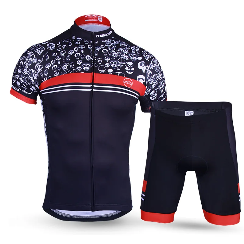 Комплект дышащей велосипедной одежды с рисунком скелета для мужчин одежда