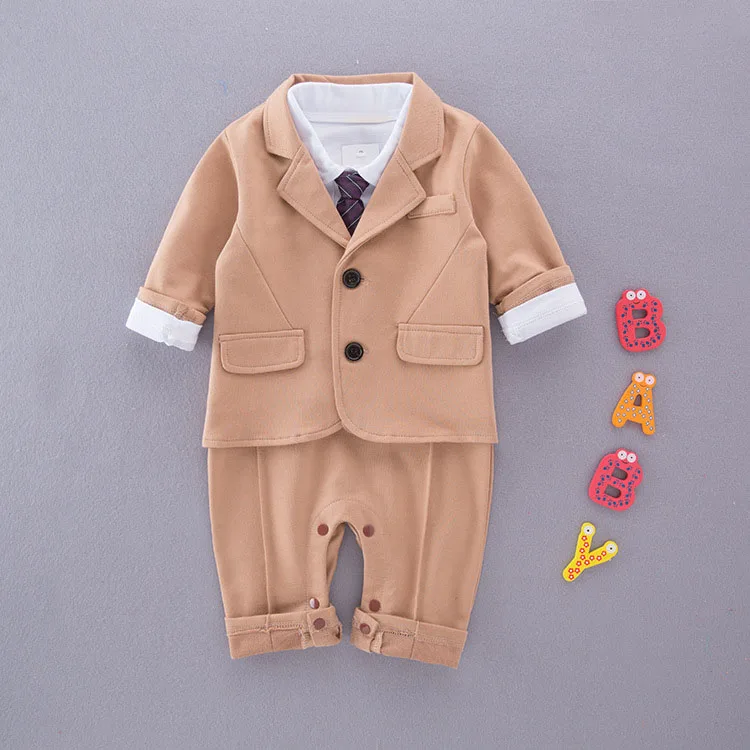 babzapleume Spring New Born Clothing Sets Baby Outfit Boys Clothes Fashion Coat+Long Sleeve Rompers Gentleman Jumpsuit BC1710-1 |