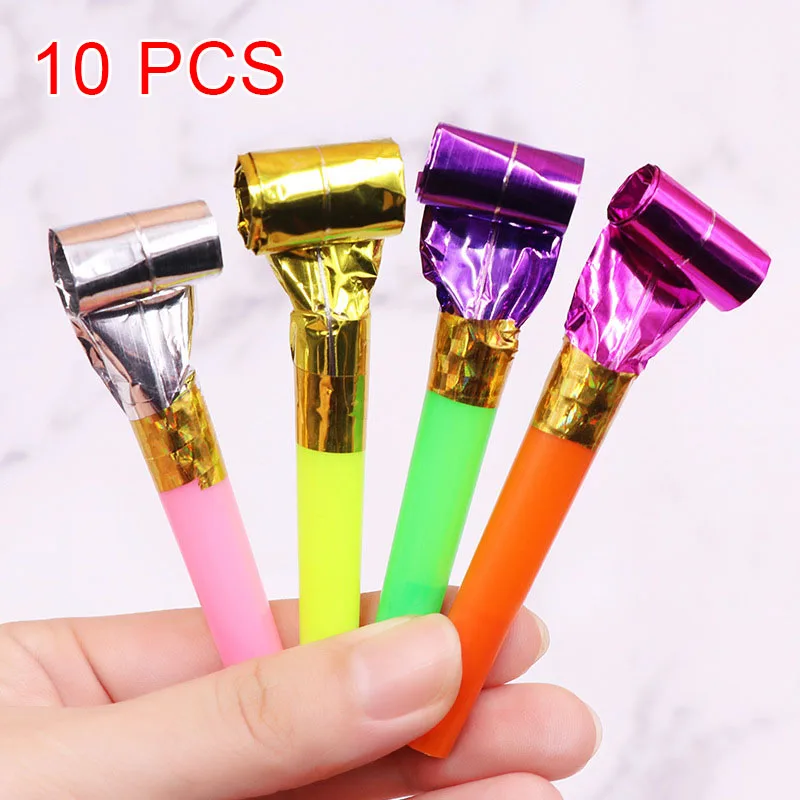 

10 Pcs/Set Funny Blowouts Whistles Birthday Party Blow Outs Wedding Celebration Noice Maker Kid Toys FPing