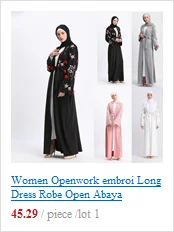 Muslim Women Islamic Embroidered Cardigan Long Coat Middle East Long Robe