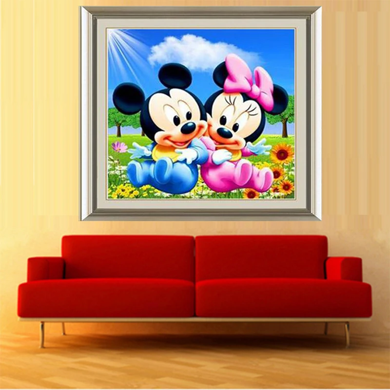 DIY 5d алмазная картина Микки Минни Маус пара любовь гостиная спальня детская