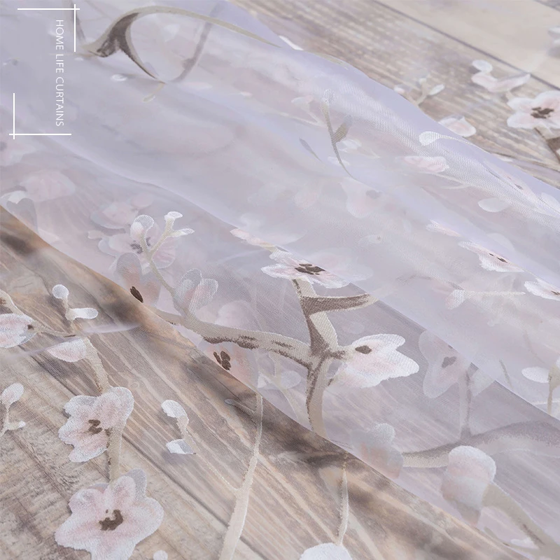 Романтические фиолетовые пасторальные светлые декоративные занавески C7A с