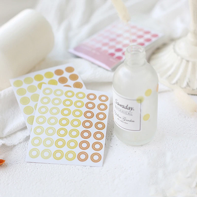 4 листа/набор милые круглые наклейки серии брошюра дневник планировщик