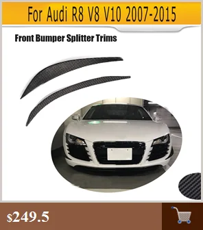 Углеродное волокно автомобиля боковая юбка для Audi R8 2008- боковые юбки бампера расширение автомобиля Стайлинг