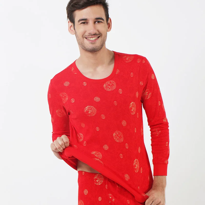 Innersy Нижнее Белье веселые Мужские Тонкий Термобелье Мужская Лонг Джонс Красный