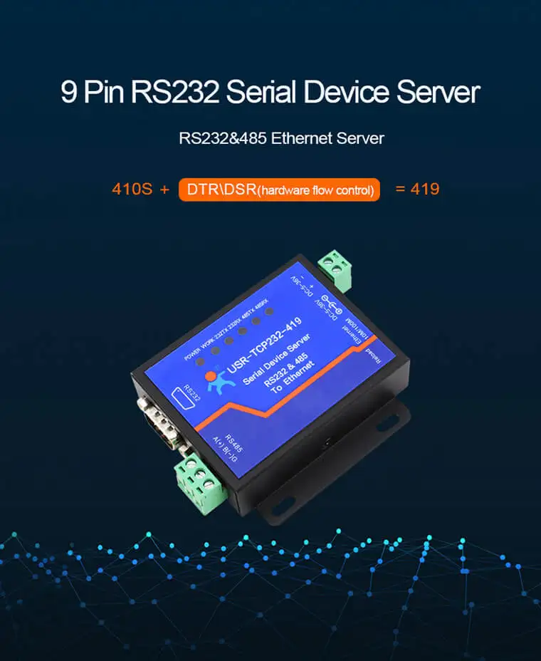 USR TCP232 419 последовательный сервер устройств RS232 RS485 в Ethernet конвертер Поддержка