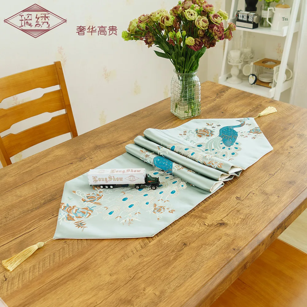 2020 новый европейский утолщенный Высокоточный Павлин вышитый стол с изображением