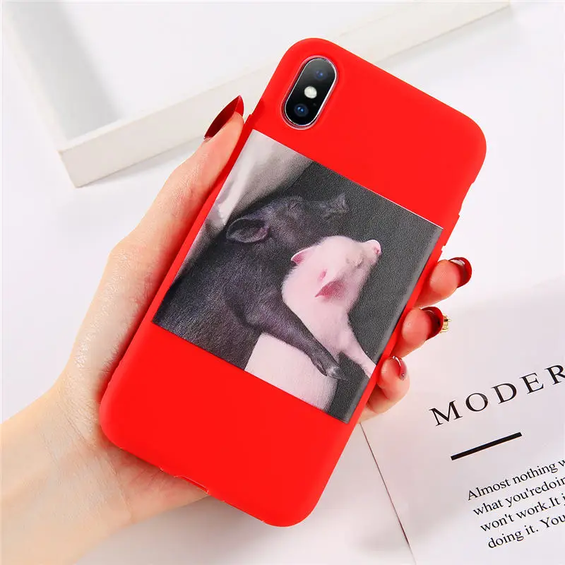 3271R Lovebay силиконовый чехол с милой Свинкой для iPhone 11 Pro X XR XS Max 6 6s 7 8 Plus 5 5S SE мягкий чехол для телефона TPU задняя крышка для iPhone 7 - Цвет: 3271R