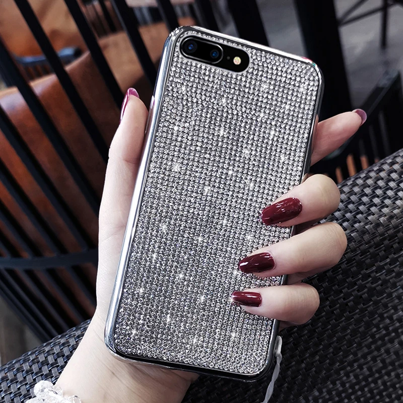 KaiNuEn Роскошный Блестящий Алмазный чехол для телефона, etui, чехол для iphone 7 8 plus 7plus 8 plus для apple, силиконовые аксессуары
