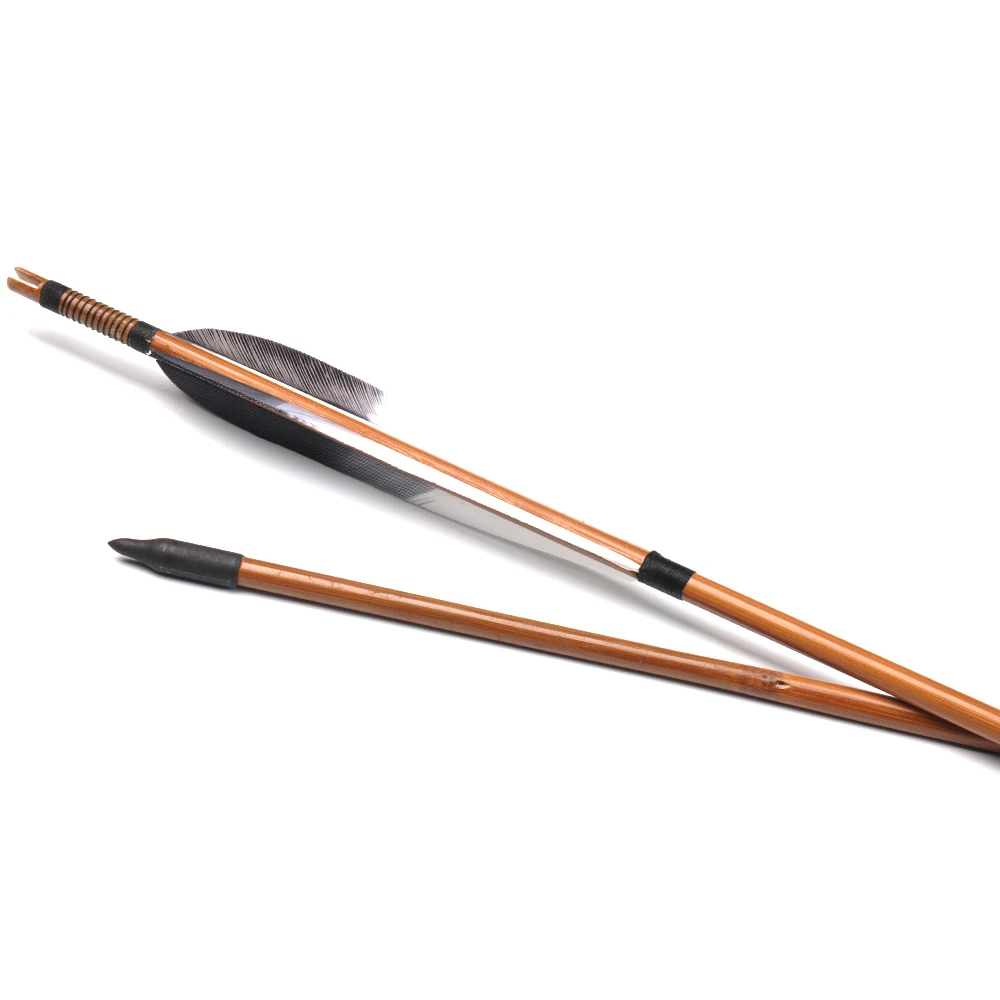 31 дюйм. Бамбуковая Стрела диаметром 8 5 мм позвоночник 500 с перьями индейки для