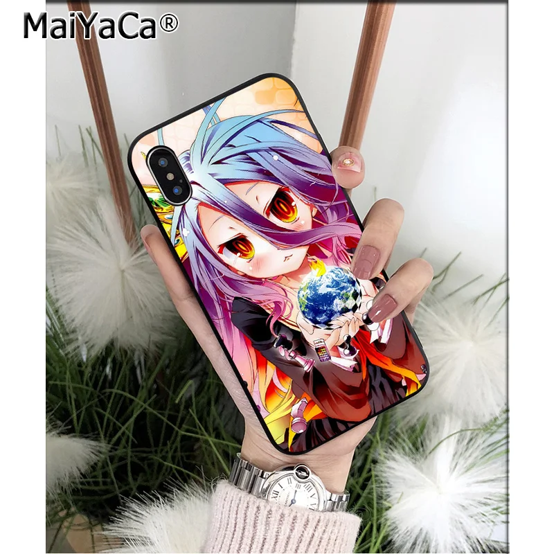 Мягкий чехол для телефона MaiYaCa No Game NO life из черного ТПУ iPhone 6S 6plus 7 7plus 8 8Plus X Xs MAX 5 5S