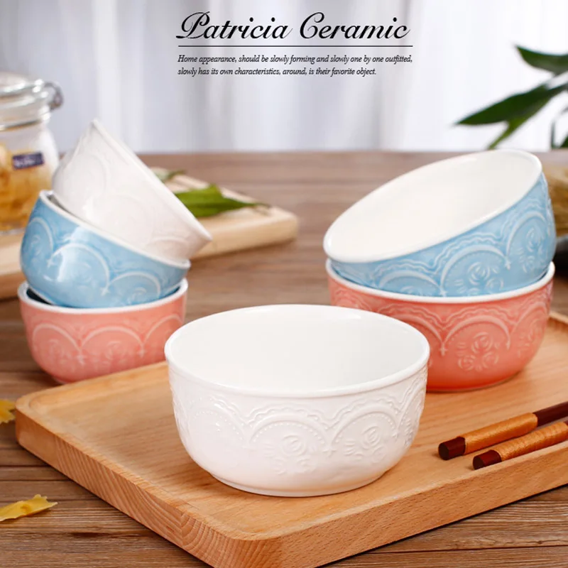 Набор керамических чаш для хранения костяного фарфора (3 шт.) с гравировальным