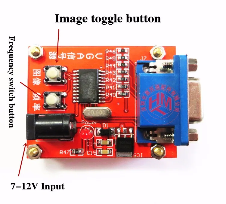 LCD Repair Tools VGA Signal Generator Display Tester Test Source 7-12V power |