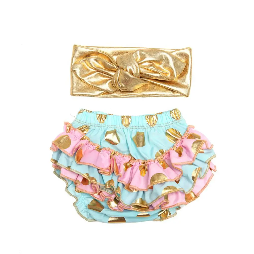 Комплект шароваров для маленьких девочек на 1 день рождения накидка подгузник с