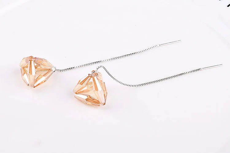 Серьги-клипсы корейские стеклянные с кристаллами | Украшения и аксессуары